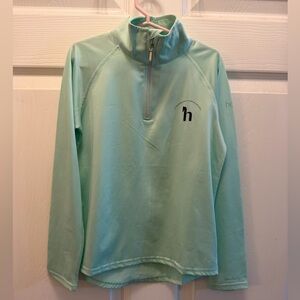 Horze kids 1/4 zip Riding Shirt. Mint green. Kids L.